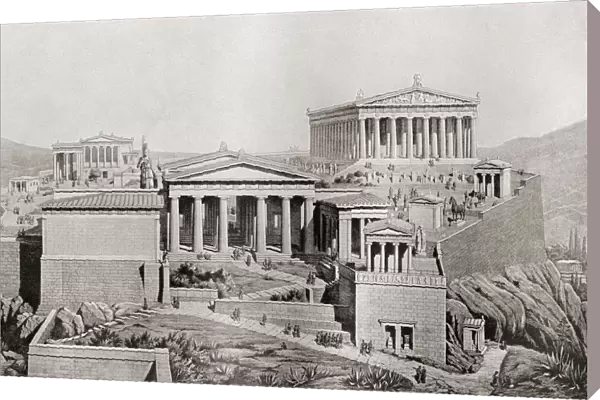 The Acropolis, Athens, Greece As It Would Have Appeared In Ancient Times. From The Book Harmsworth History Of The World Published 1908