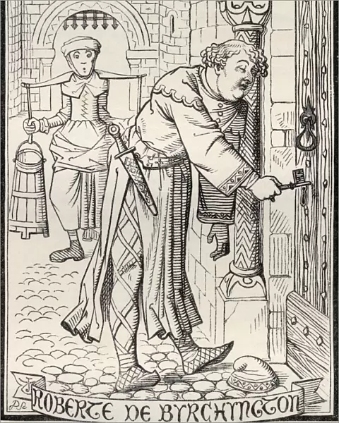 Roberte De Byrchyngton. Illustration To The Poem The Brothers Of Birchington By J. Tenniel. From The Book The Ingoldsby Legends Or Mirth And Marvels By Thomas Ingoldsby, Published 1865