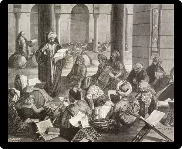 Professor Lecturing At The Al-Azhar University, Cairo, Egypt In The 19Th Century. From El Mundo Ilustrado, Published Barcelona, 1880
