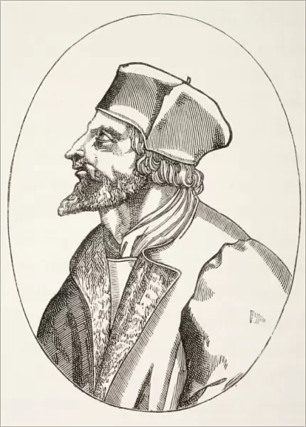 Jan Hus, C. 1369 To 1415 Aka John Huss. Czech Priest, Philosopher And Reformer. From Military And Religious Life In The Middle Ages By Paul Lacroix Published London Circa 1880