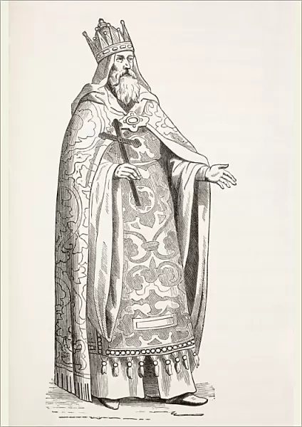 Prester John, Also Known As, Presbyter Johannes. From Military And Religious Life In The Middle Ages By Paul Lacroix Published London Circa 1880