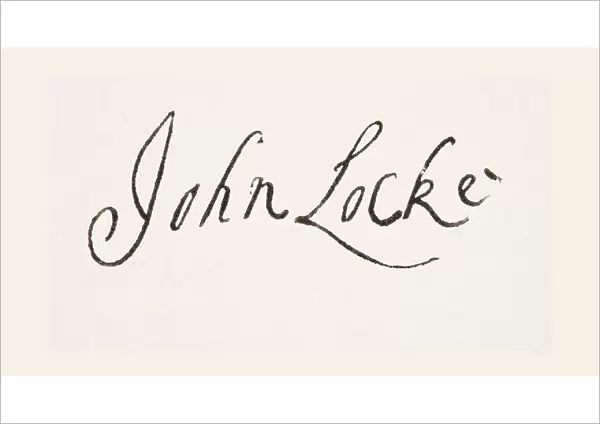 John Locke 1632 To 1704. English Philosopher. His Signature. From The National And Domestic History Of England By William Aubrey Published London Circa 1890
