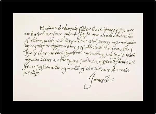 King James Vi Of Scotland And James I As King Of England And Ireland, 1566 - 1625. Hand Writing Sample