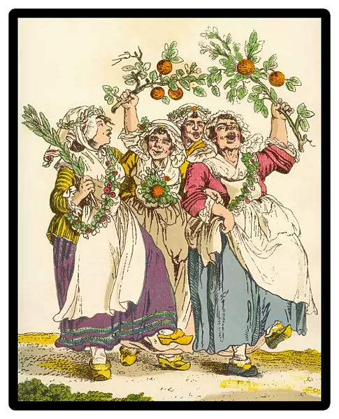 Vive Le Roi, Vive La Nation. The Ladies Of La Halle Go To The Tuileries To Compliment The King And Queen, 7Th October 1789, During The French Revolution. From A Contemporary Print