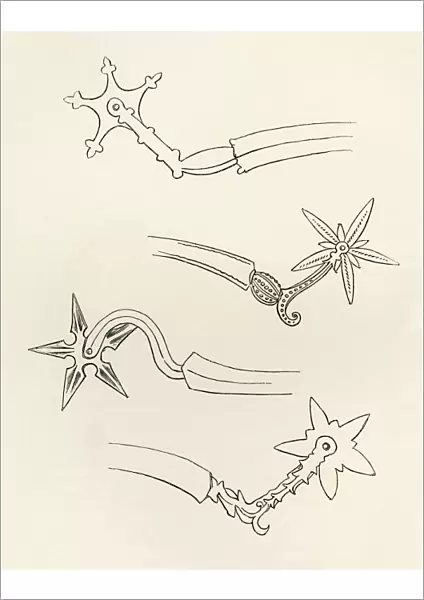 Various Spurs Dating From C. 1600. From The British Army: Its Origins, Progress And Equipment, Published 1868
