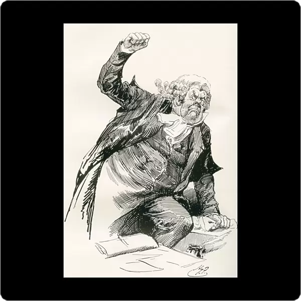 Sergeant Buzfuz. Illustration By Harry Furniss For The Charles Dickens Novel The Pickwick Papers, From The Testimonial Edition, Published 1910