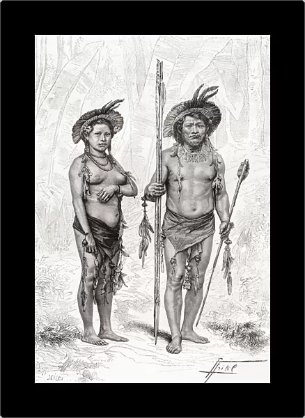 Native Indians From Rio Branco, South America In The 19th Century. From Am