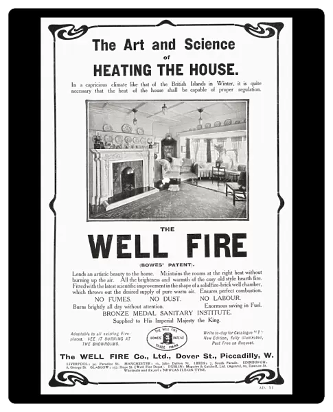 Early 20th Century Advertisement For The Well Fire. From The Mansions Of England In The Olden Time, Published 1906