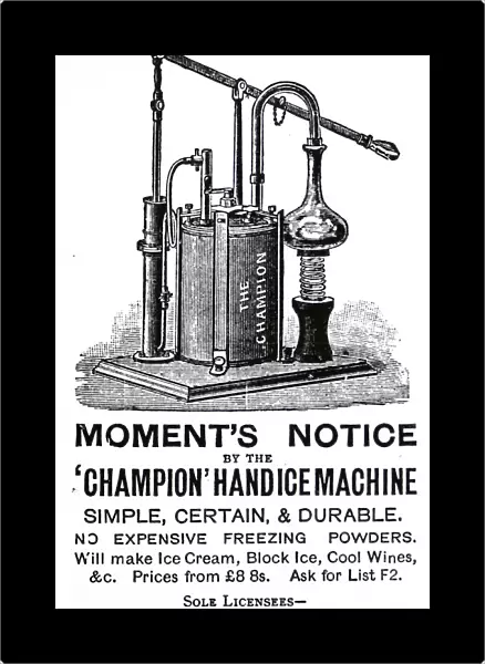 Advertisement for Champion Ice Machines