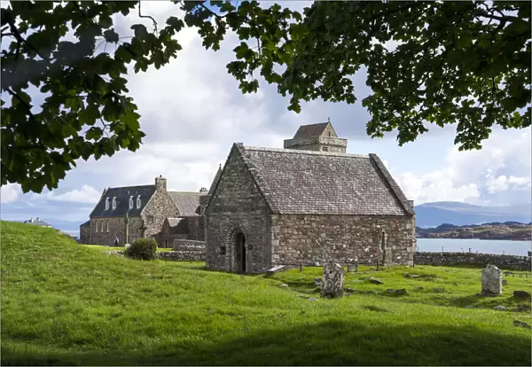 Church and cemetery at the Benedictine Abbey on Iona, Scotland