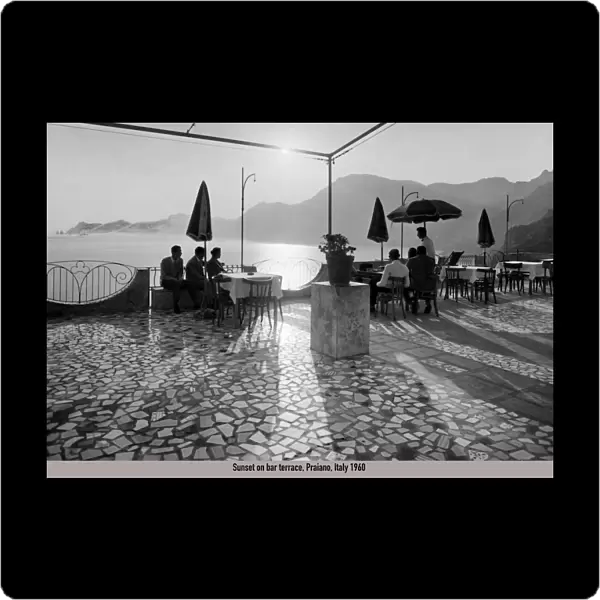 sunset, praiano, campania, italy 1960