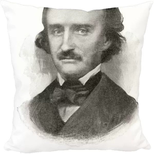 Edgar Allan Poe, 1809 - 1849. American writer, editor, and literary critic. From International Library of Famous Literature, published c. 1900