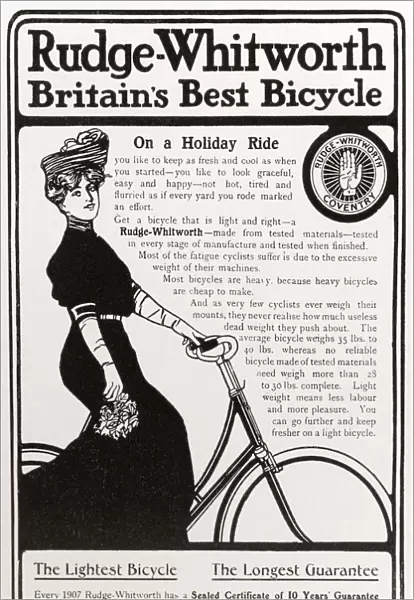 Advertisement for Rudge-Whitworth Cycles. From The Business Encyclopaedia and Legal Adviser, published 1907