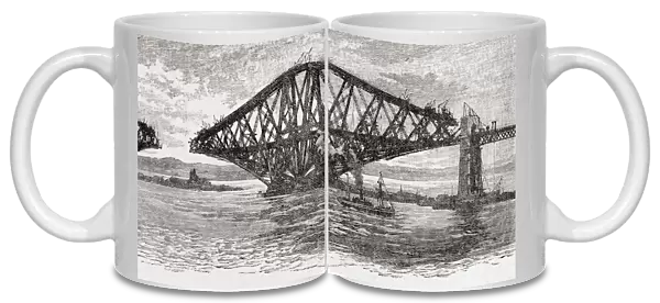 The Forth Bridge, before completion, Scotland. late -19th century. From Great Engineers, published c. 1890