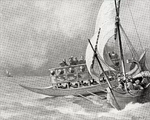 na. Assyrians capturing an Ionian pirate ship, 8th century BC