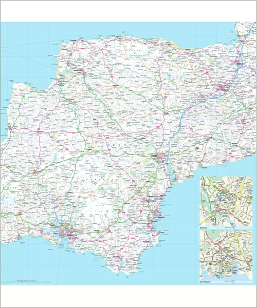Devon County Road Map