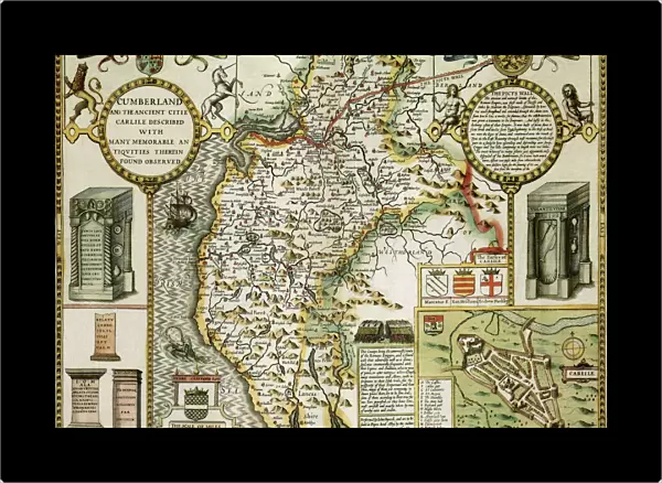 Cumberland Historical John Speed 1610 Map