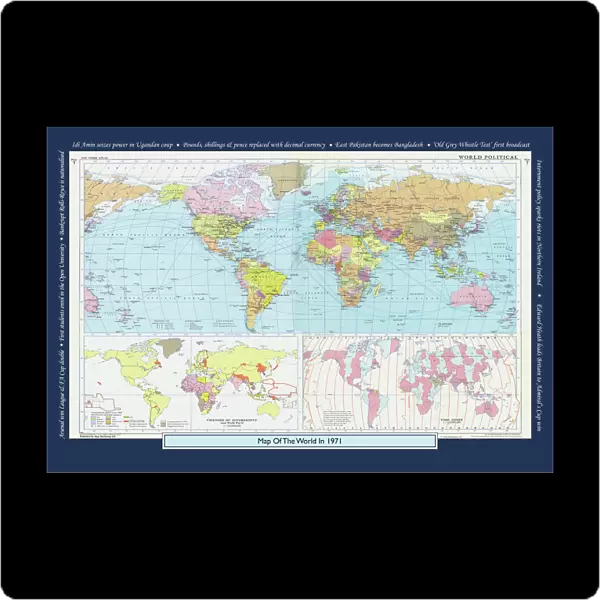 Historical World Events map 1971 UK version