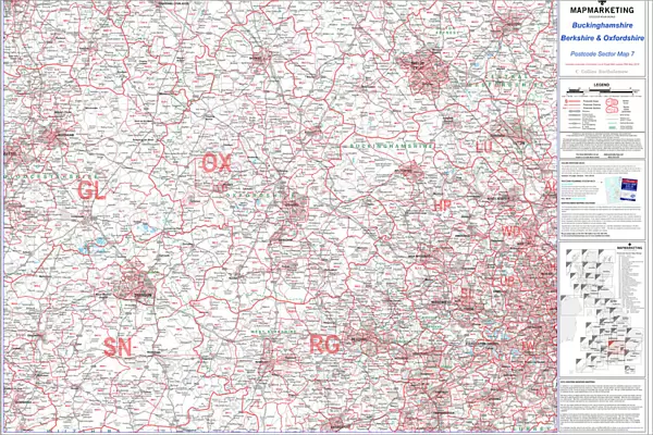 Postcode Sector Map sheet 7 Berkshire, Buckinghamshire and Oxfordshire