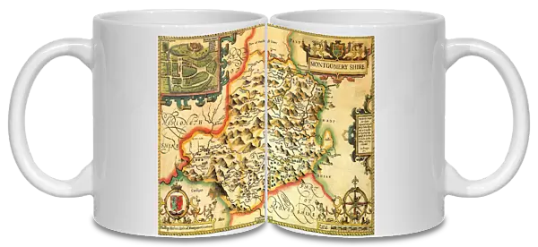 Montgomeryshire Historical John Speed 1610 Map