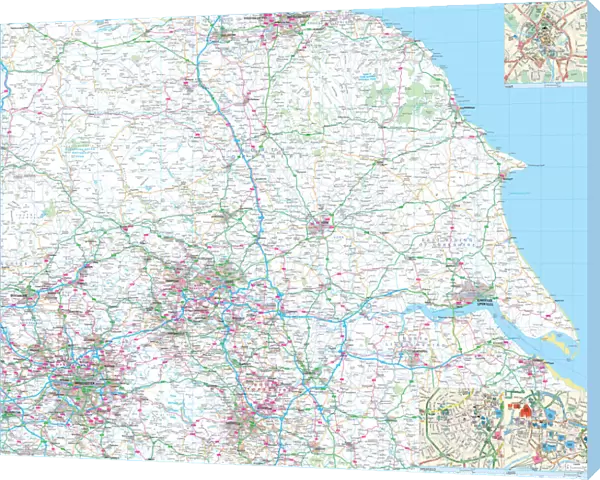 Yorkshire County Road Map