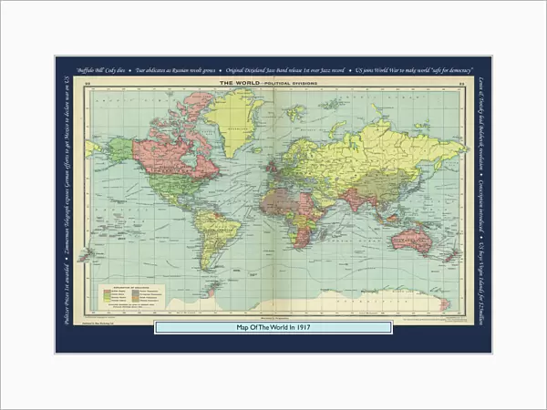 Historical World Events map 1917 US version