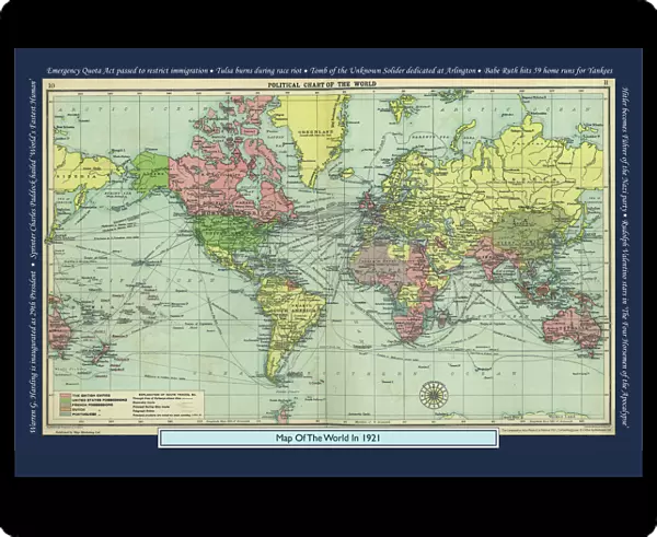 Historical World Events map 1921 US version
