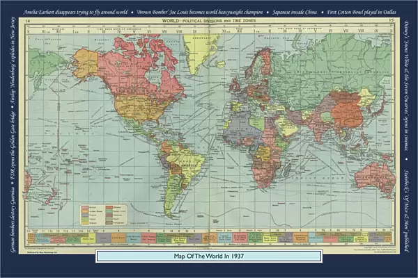 Historical World Events map 1937 US version