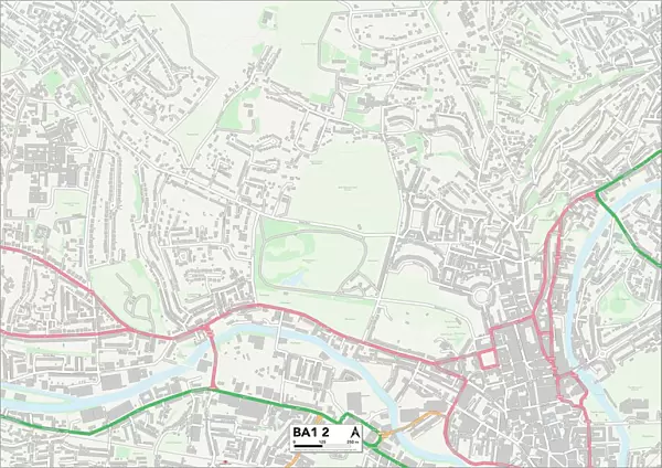 Bath and North East Somerset BA1 2 Map