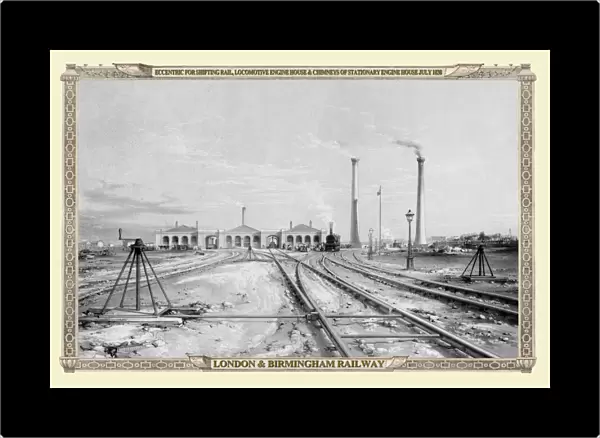 Views on the London to Birmingham Railway - Locomotive Engine Houses and Chimneys 1838