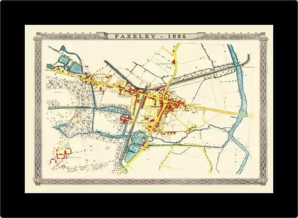 Old Map of Village of Fazeley near Tamworth 1885
