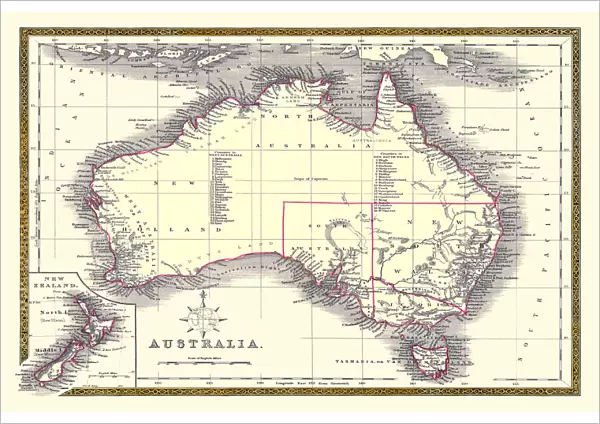 Old Map of Australia 1852 by Henry George Collins