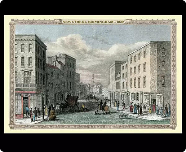 View down New Street in Birmingham 1829