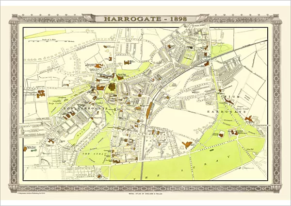 Old Map of Harrogate 1898 from the Royal Atlas by Bartholomew