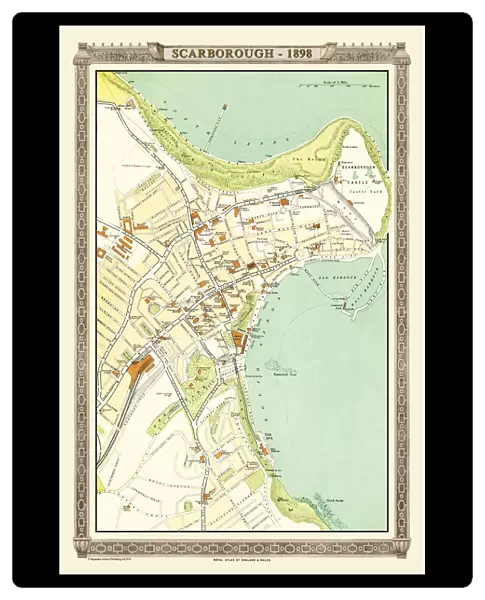 Old Map of Scarborough 1898 from the Royal Atlas by Bartholomew