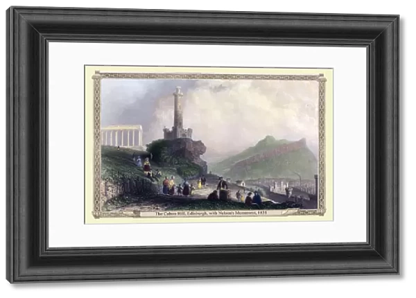 The Calton Hill, Edinburgh, with Nelsons Monument, 1838