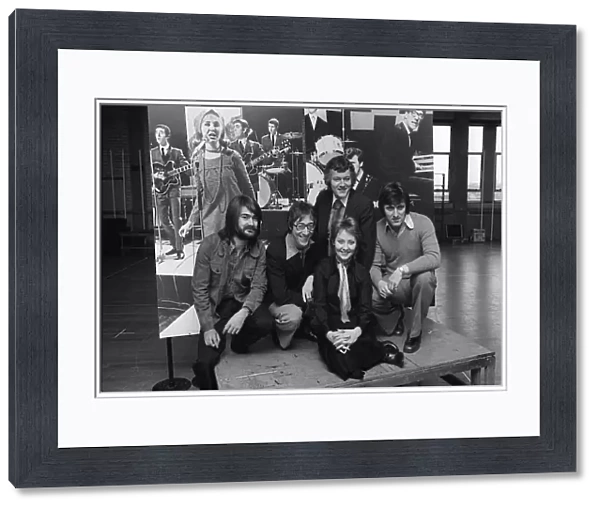 The Shadows pictured with Lulu. January 1975 on her show where they sang 6 songs