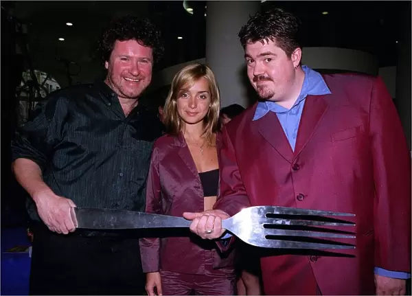 Louise singer with Comedian Rory McGrath and Comedian Phil Jupitus at the Time Out Awards