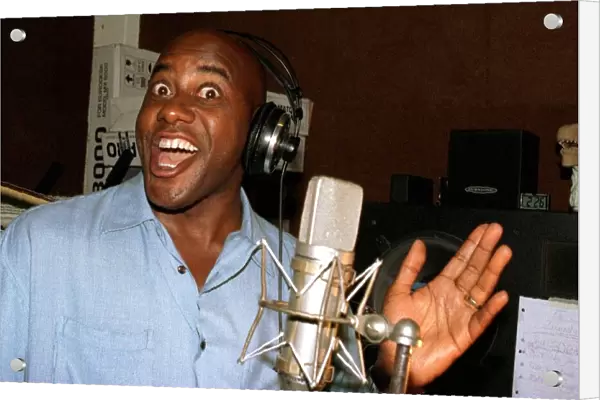 Ainsley Harriott television chef records the August 1998 theme music for his new