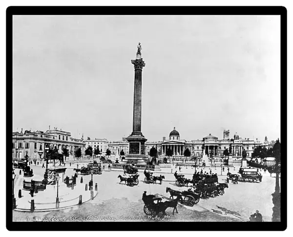 Trafalgar Square and National Gallery early 1900s from a postcard