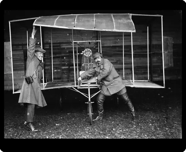 A flying machine built by Mr E Mines, an engineer, at a Doncaster flying meeting in 1909