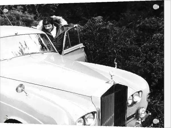 Oliver Reed with his Rolls Royce after Goblin hunting on Wimbledon Common