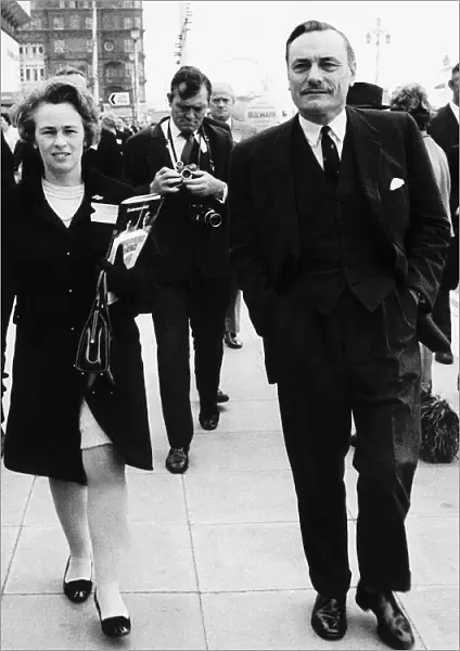 Enoch Powell Conservative MP and wife Margaret in Brighton for the Conservative Party