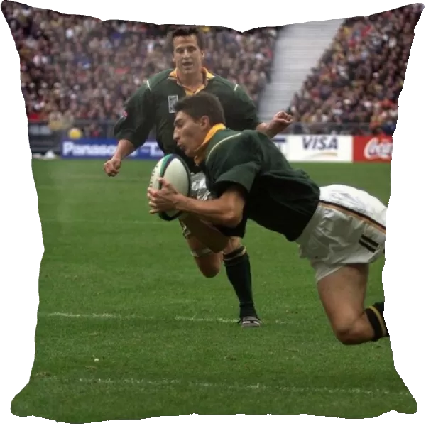 Pieter Rossouw Rugby Union Player of South Africa Oct 1999 scores a try against