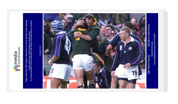 Rugby World Cup 1999 Scotland V South Africa Try scorer Brendan Venter celebrates