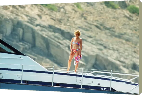 Princess Diana on holiday with her family on board Fortuna