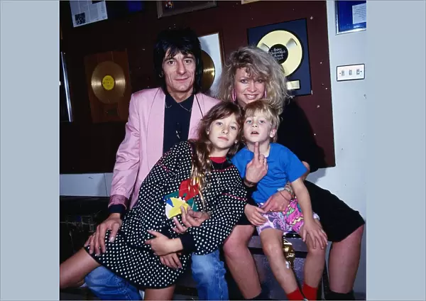 Ronnie Wood with his family October 1988