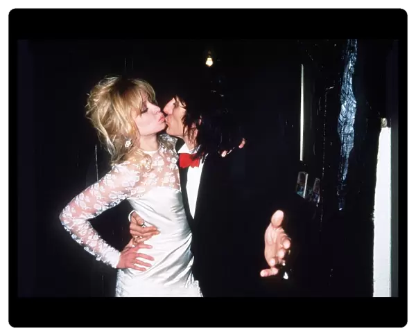 Ronnie Wood and his bride Jo Howard, Jan 1985