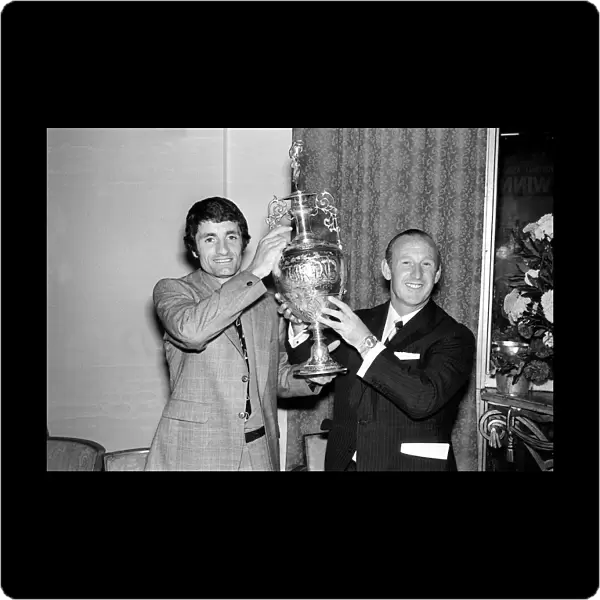Arsenals Frank McLintock & Bertee Mee at party 1971 celebrating winning