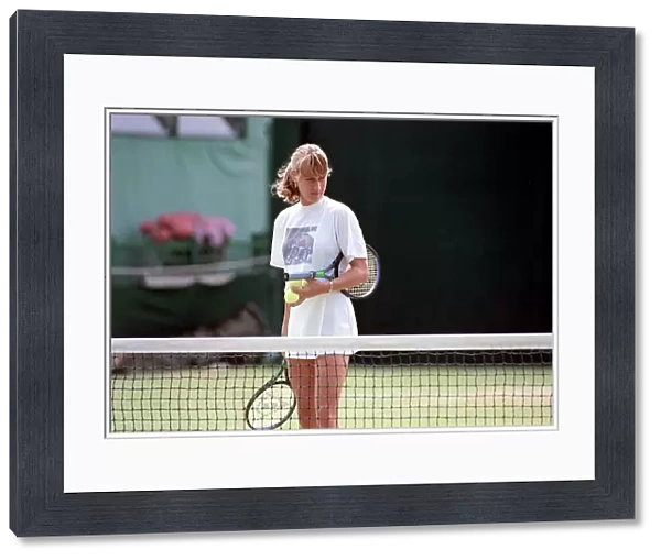 Wimbledon Tennis. Steffi Graf Training. July 1991 91-4291-017